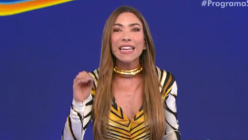 Patricia Abravanel no primeiro sorteio da Tele Sena de Primavera