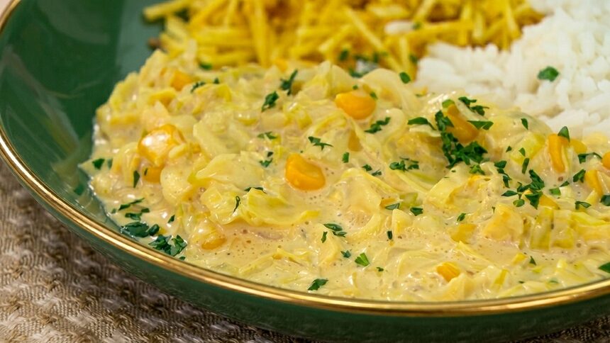 Strogonoff de repolho em receita do Mais Você