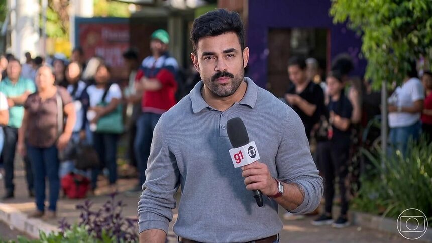 Túlio Amâncio em reportagem na Globo